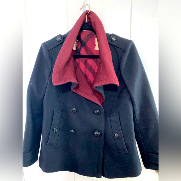 Burberry wool blend black peacoat jacket UK 6 US 4 - Picture 3 of 7
